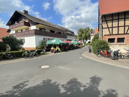 Gemütliche Pause im Landgasthof Porta im kleinen Örtchen Pfordt (nahe Schlitz).